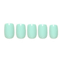 Soft Teal Press-On Nails | Short Squoval Solid Nail