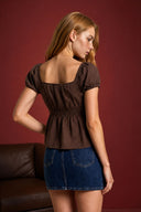 Sophie’s Plaid Puff-Sleeve Top