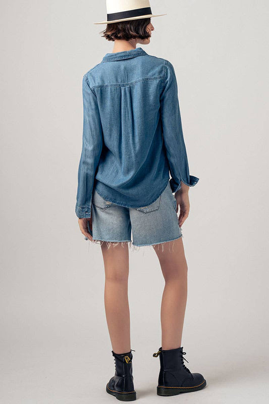 Indie Button Down Chambray Shirt