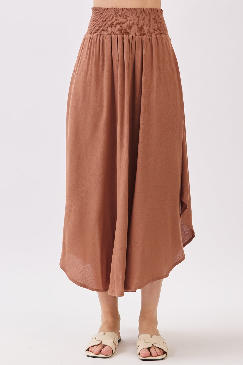 Smocked Waist Flowy Skirt