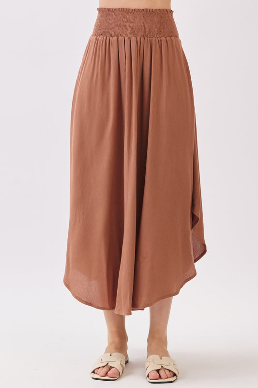 Smocked Waist Flowy Skirt