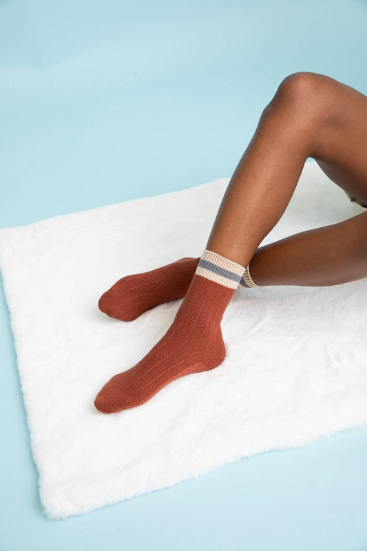 Retro Color Block Wool Socks