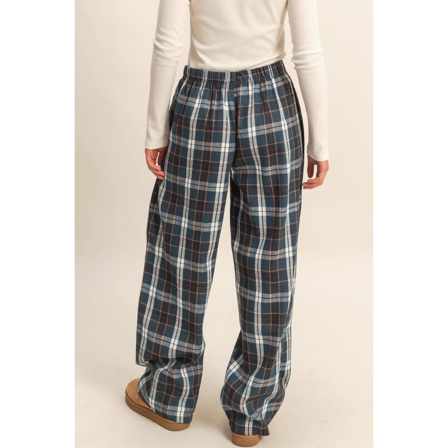 Flannel Wide Leg Lounge Pants