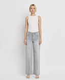 HIGH RISE LIGHT GREY WIDE LEG JEANS