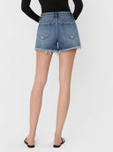 Rebecca High Rise Frayed Hem Denim Short