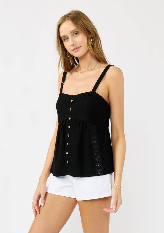 Jae Lace Button Down Tank