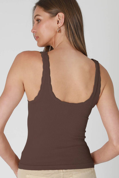 Reversible Scallop Edge Tank Top