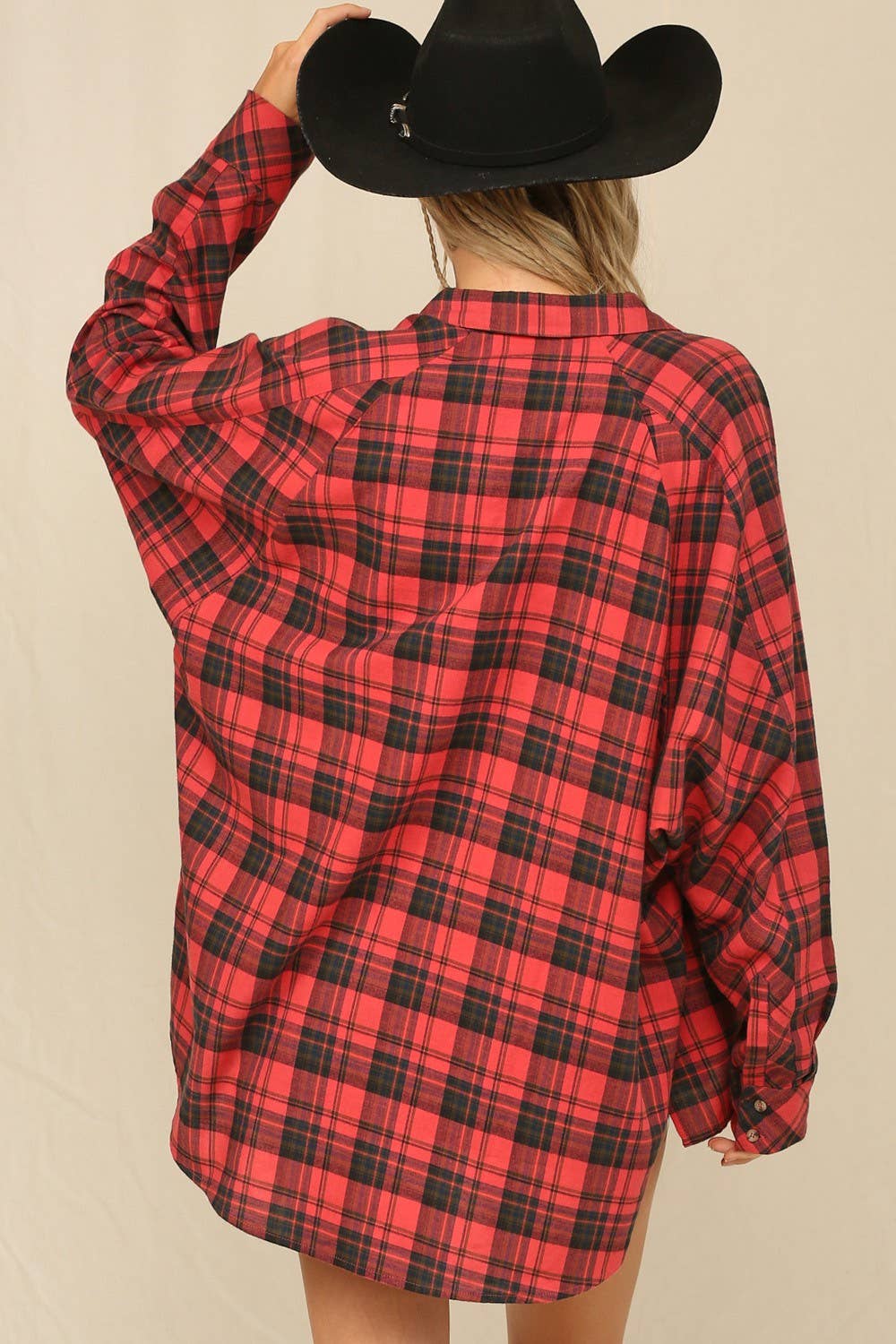 Plaid Button Down Oversized Shirt