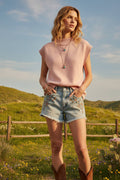Sleeveless Ribbed Knit Sweater Top