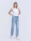 Maya Uneven Hem Wide Leg Jeans