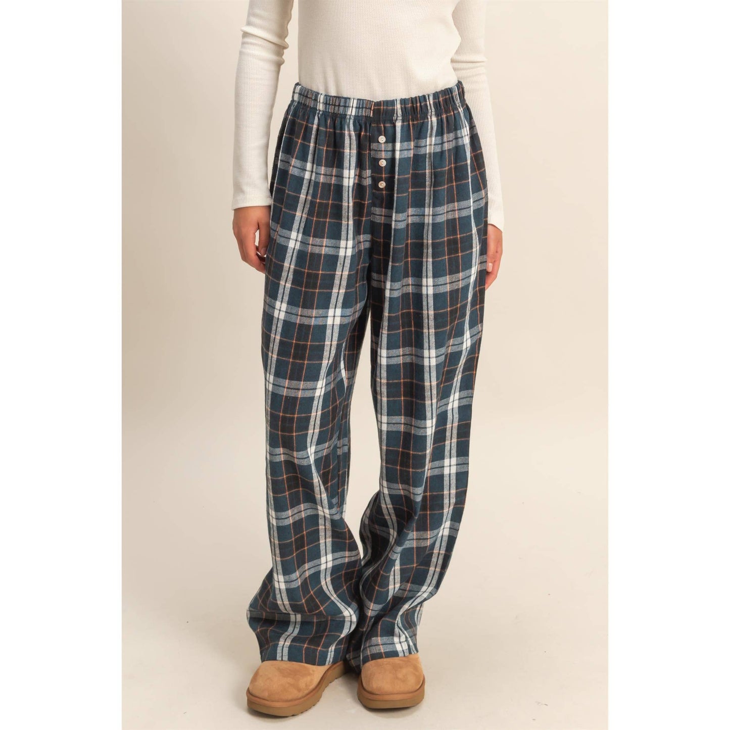 Flannel Wide Leg Lounge Pants