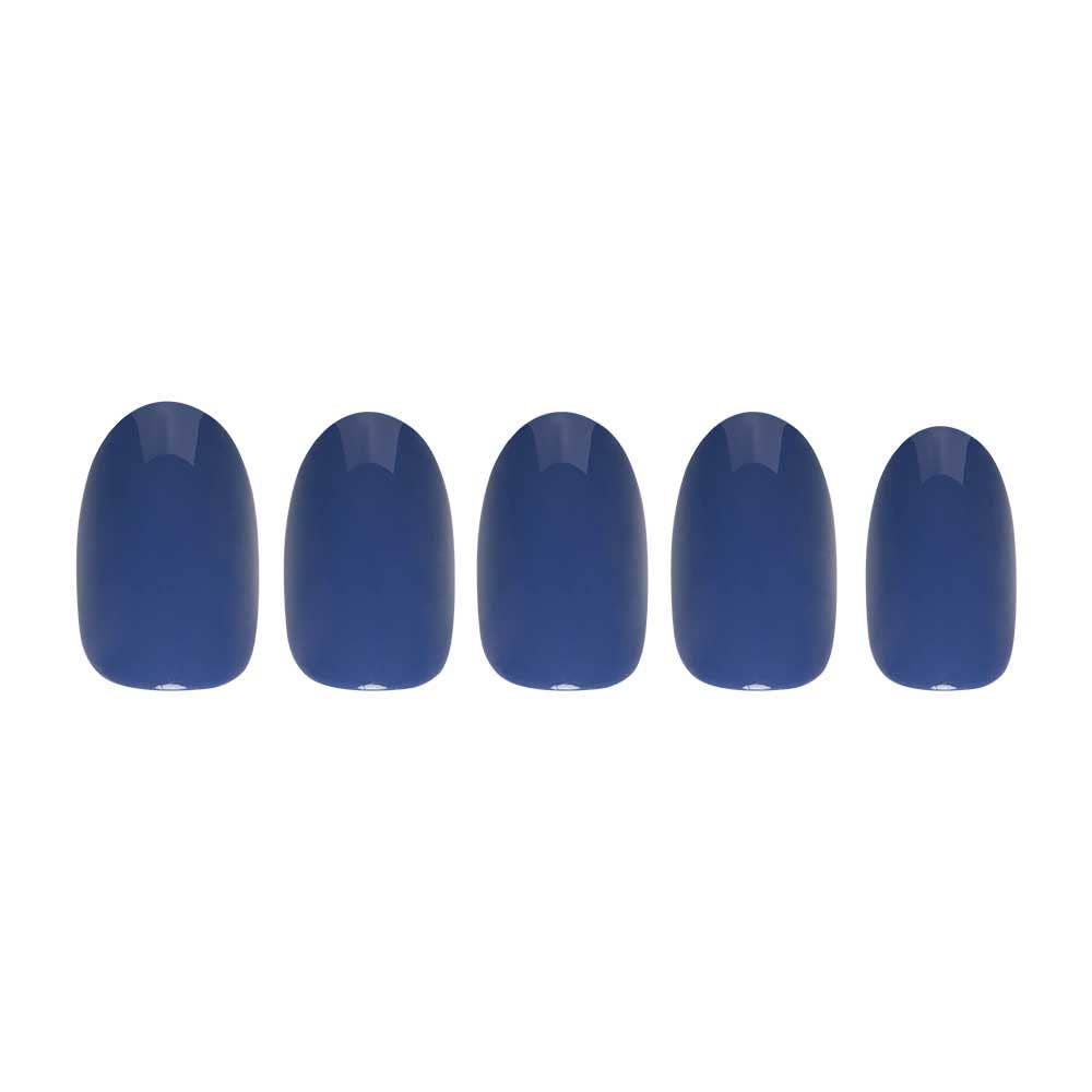 Regal Blue Press-On Nails | Short Round Solid Holiday Nails