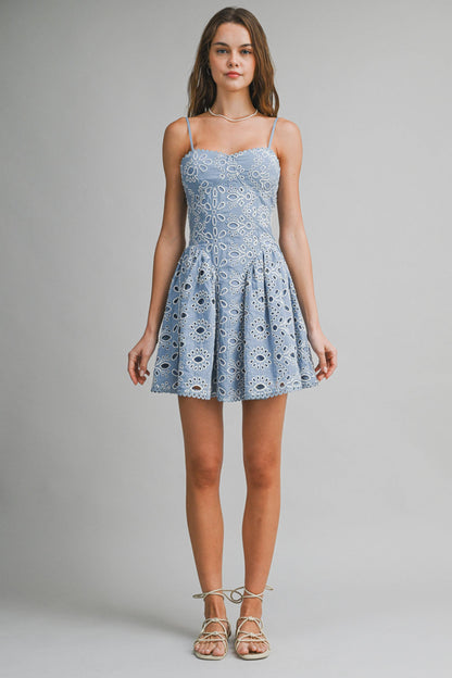 Soft Sky Eyelet Dress