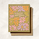 Happy Birthday Retro Flower