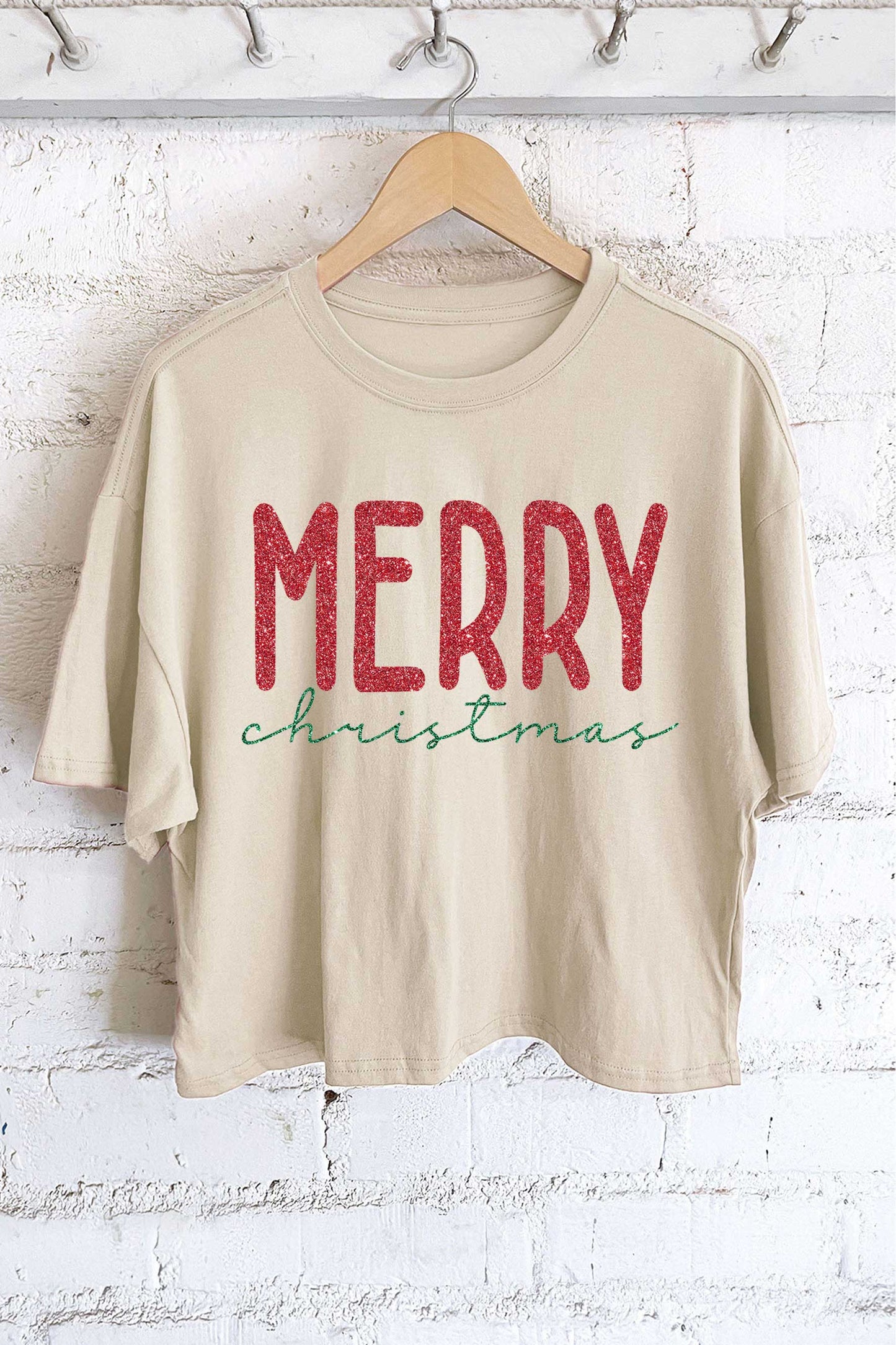 Merry Christmas Glitter Tee
