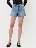 Super High Rise A Line Denim Shorts
