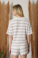 Marla Striped Collared Knit Top