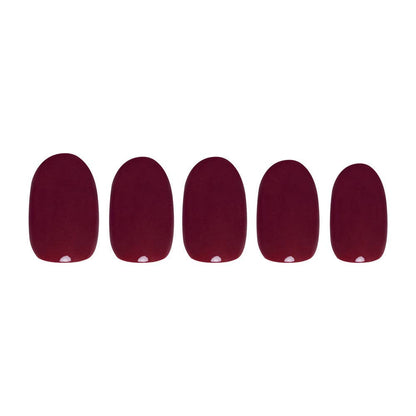 Berry Maroon Press-On Nails | Fall Solids | Short Round