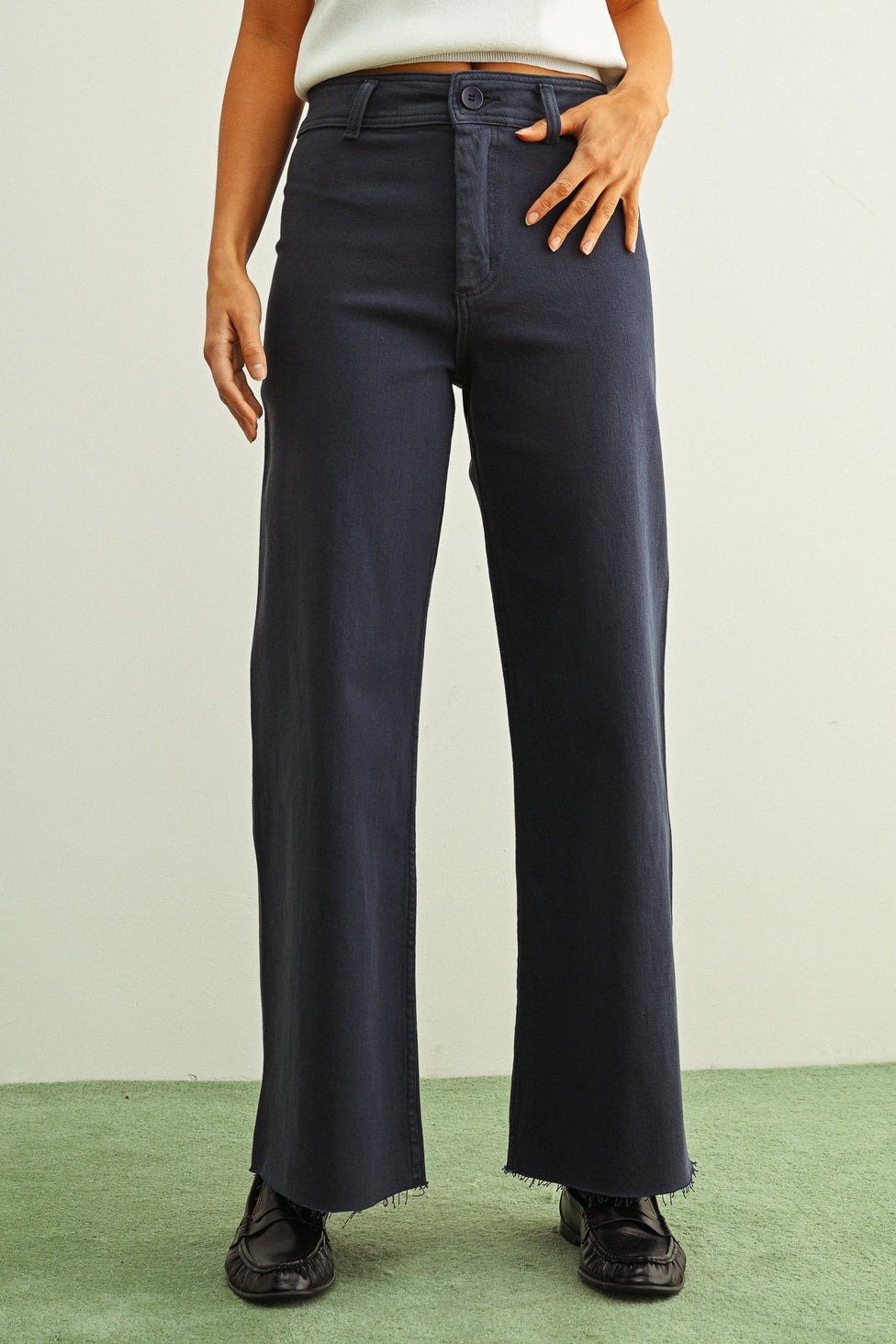 Wide Leg Denim Pants