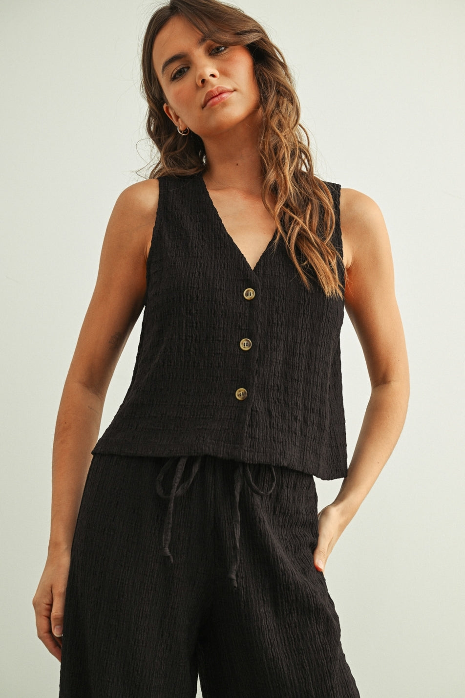 Textured Button Tank