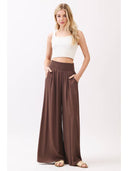 Sandy Smocked Wide-Leg Pants