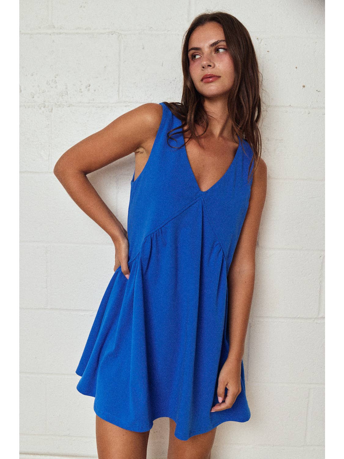 V Neck Mini Dress