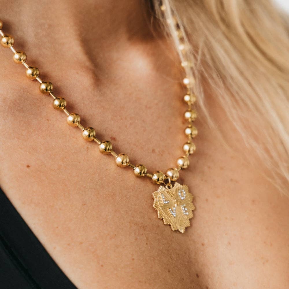 Sunburst Heart Love Pendant Necklace