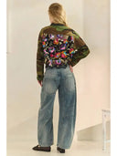 Camo Sequins Contrast Jacket