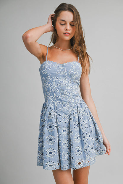 Soft Sky Eyelet Dress