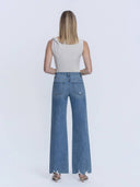 HIGH RISE SLANT SIDE SEAM VINTAGE FLARE JEANS