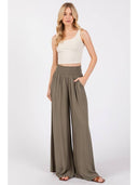 Sandy Smocked Wide-Leg Pants