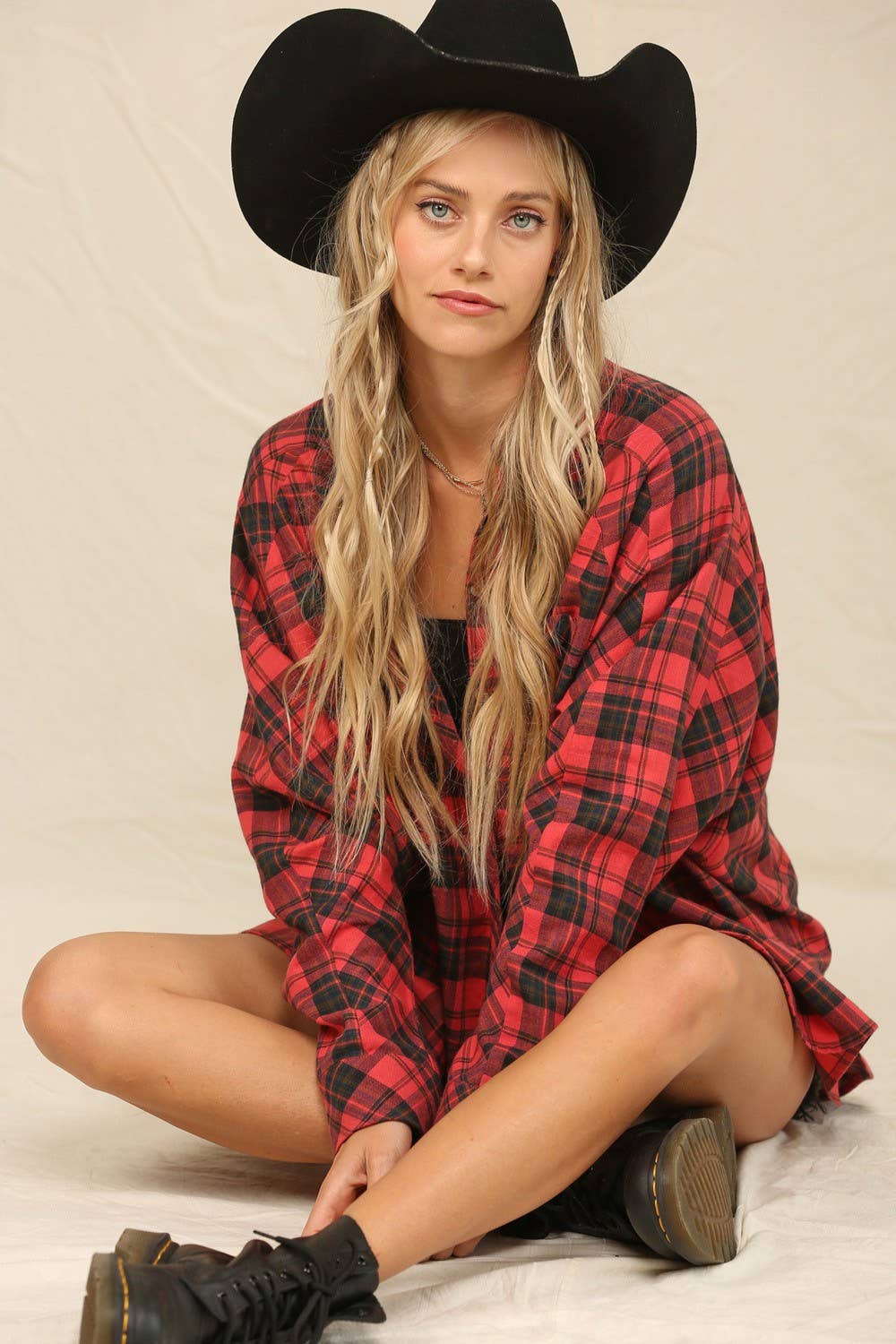 Plaid Button Down Oversized Shirt