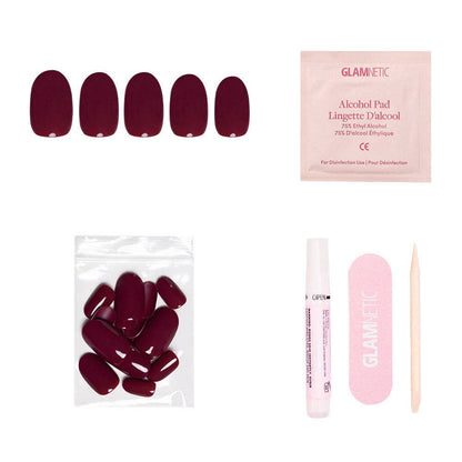 Berry Maroon Press-On Nails | Fall Solids | Short Round