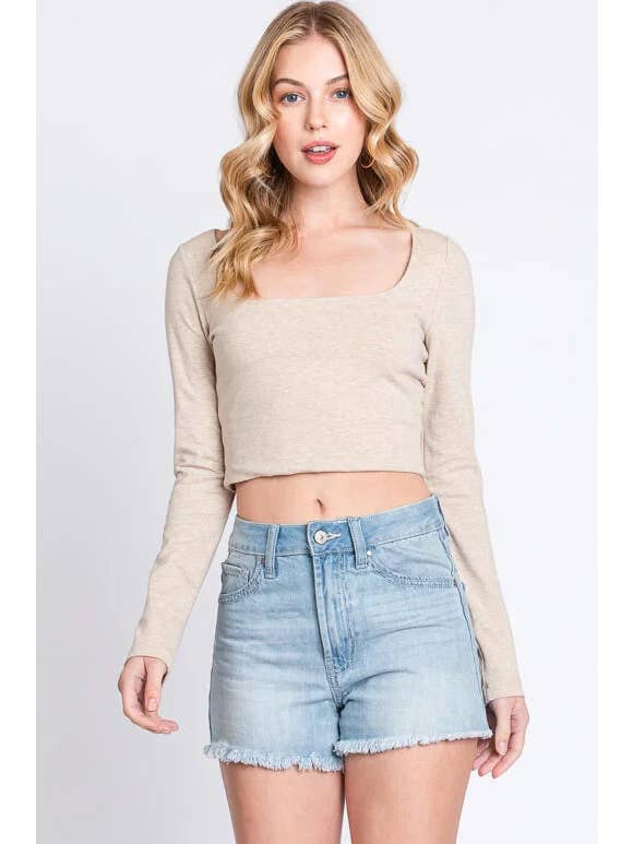 Double Layer Long Sleeve Crop