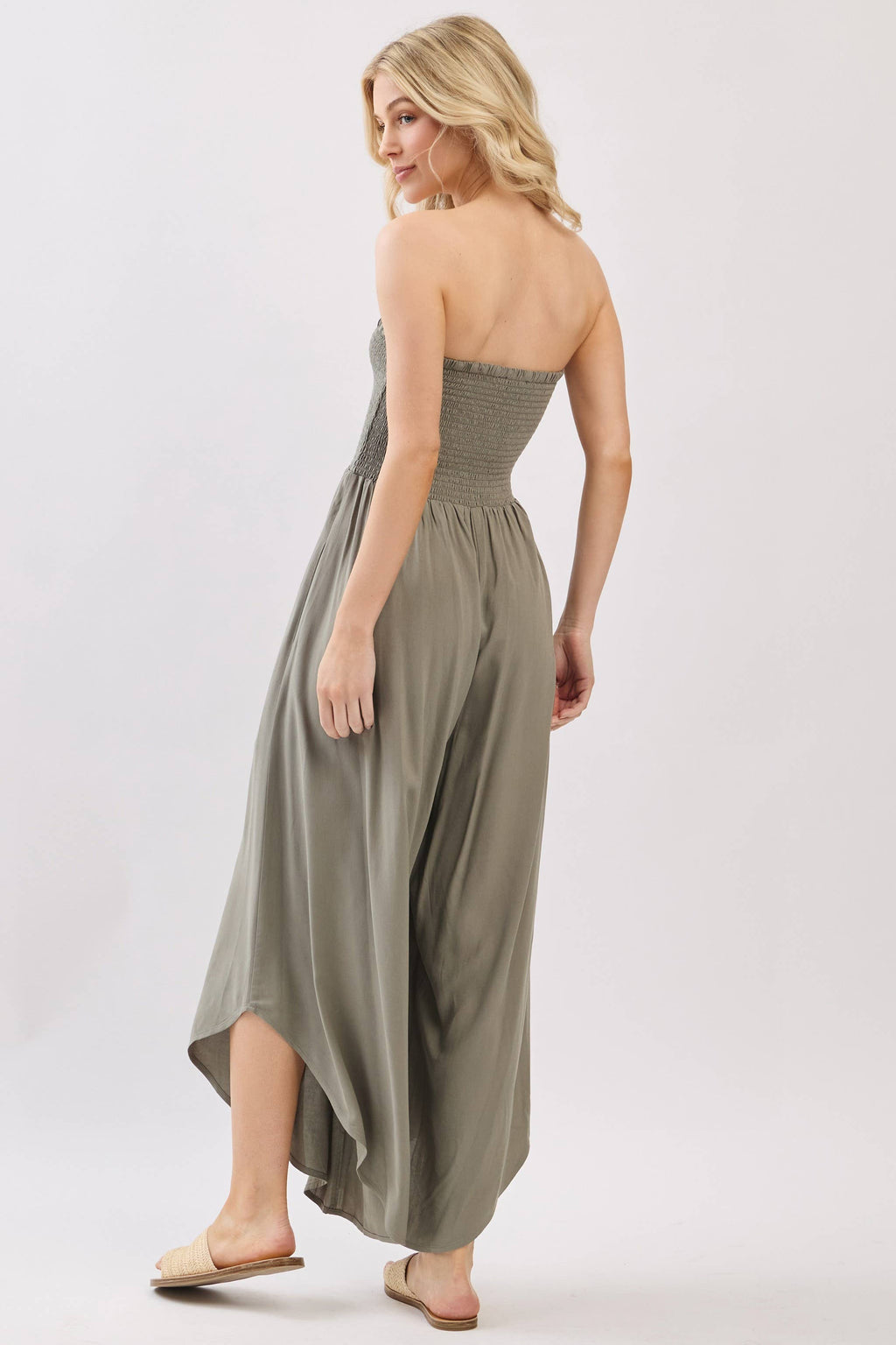 Serenity Smocked Strapless Jumpsuit