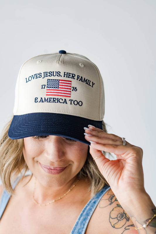 Loves Jesus, Her Family & America Too  Hat