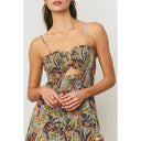 Tropical Cutout Smocked Maxi Dress