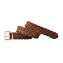 Gold Buckle Wide Suede Braided Belt