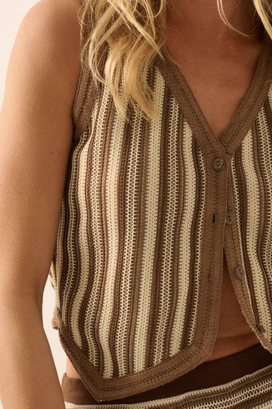 Rhapsody Button Down Cropped Vest