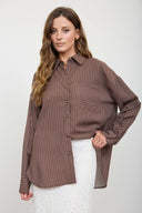 Penelope’s Pinstripe Collared Shirt