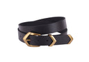 Chevron Buckle Leather Belt