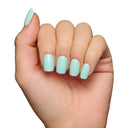 Soft Teal Press-On Nails | Short Squoval Solid Nail