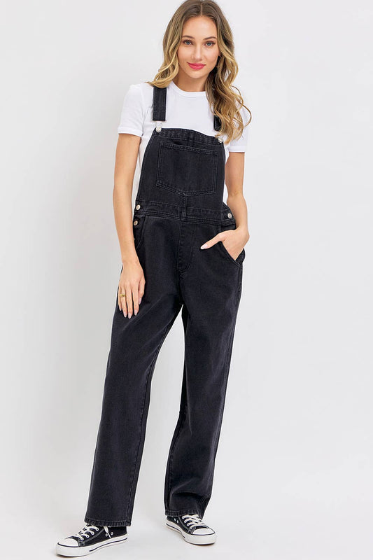 Black Denim Overalls