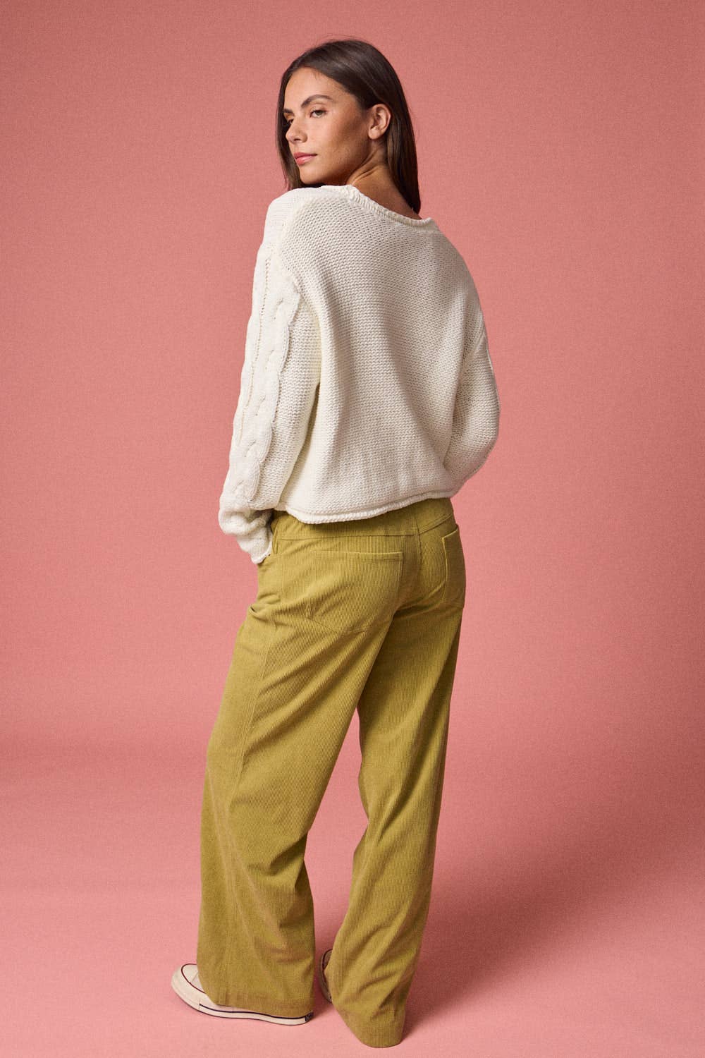 Cable Knit Cropped Sweater