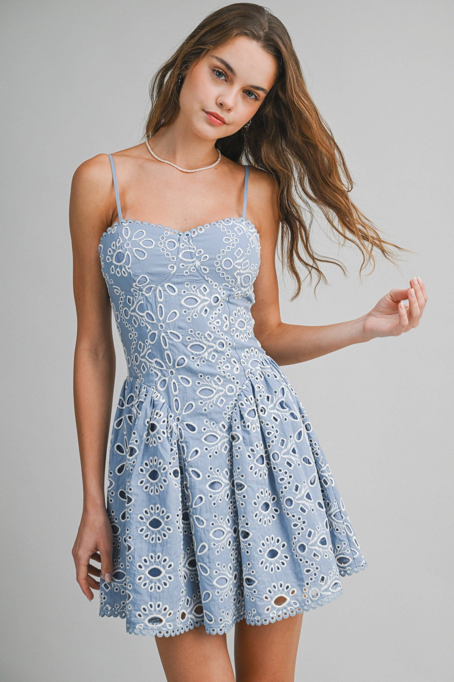 Soft Sky Eyelet Dress