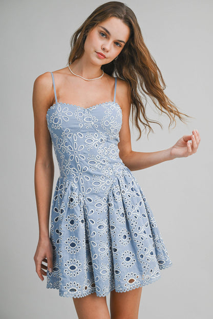 Soft Sky Eyelet Dress