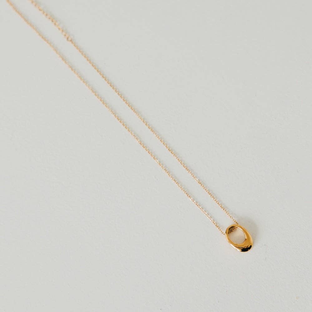 Mini Open Oval Pendant Necklace