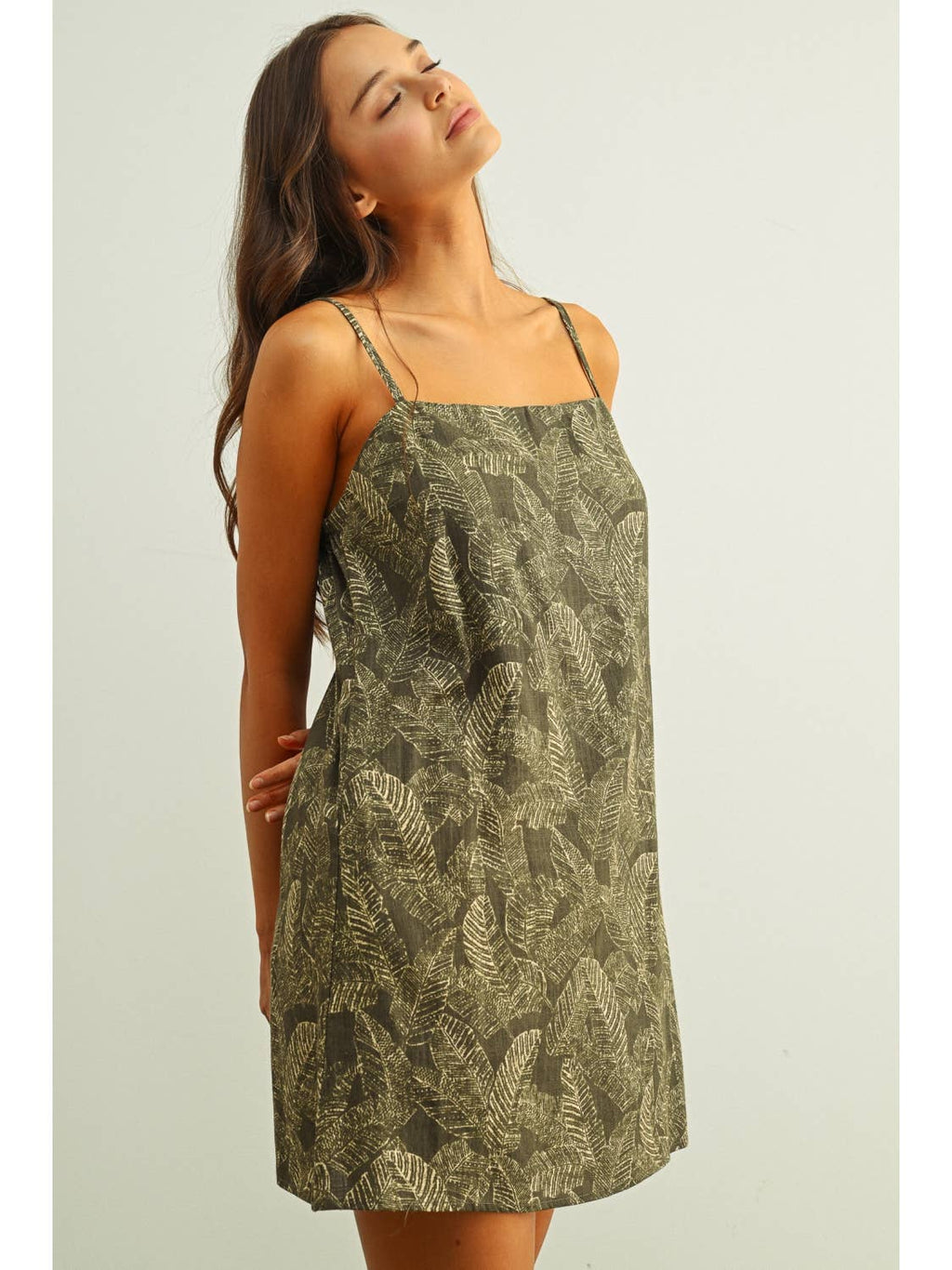 Leaf Print Easy Dress