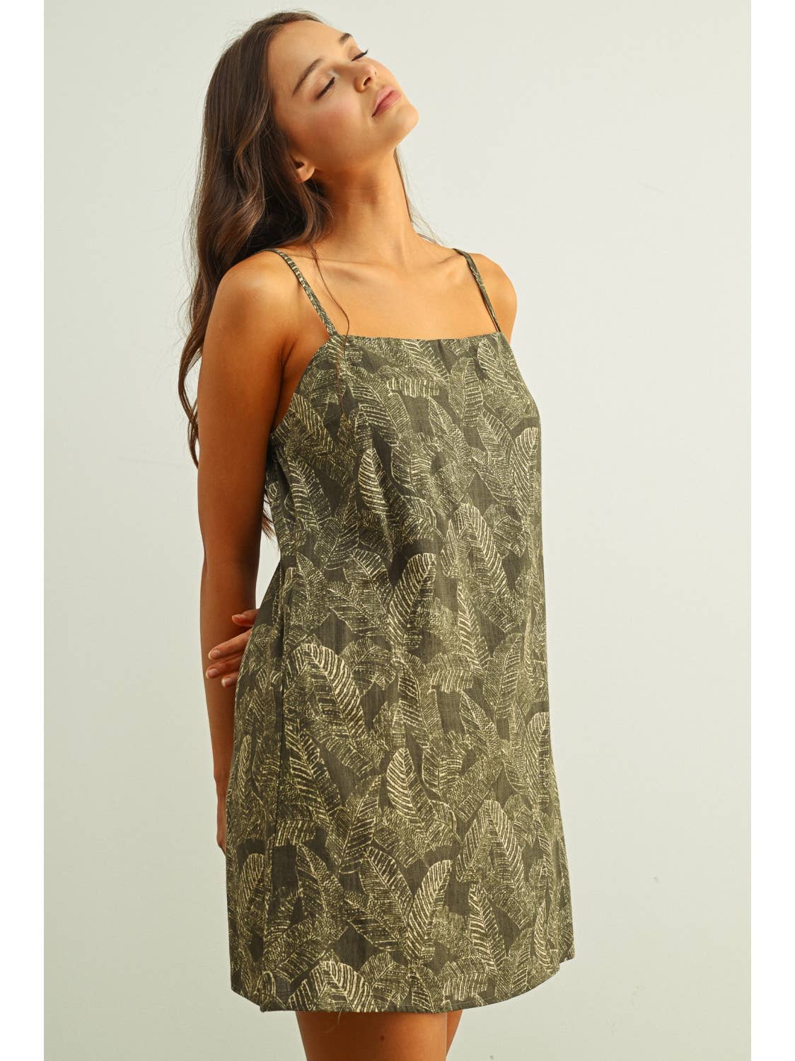 Leaf Print Easy Dress
