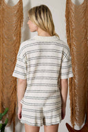 Marla Striped Collared Knit Top